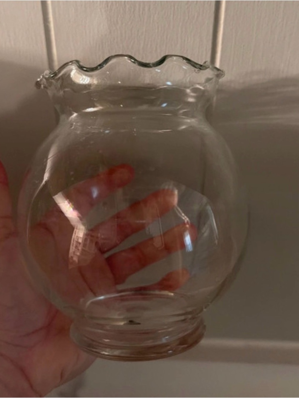 Clear Glass Ruffled Rim Vase - Home Accents